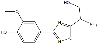 4-[5-(1-amino-2-hydroxyethyl)-1,2,4-oxadiazol-3-yl]-2-methoxyphenol Struktur