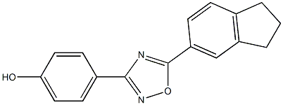 4-[5-(2,3-dihydro-1H-inden-5-yl)-1,2,4-oxadiazol-3-yl]phenol Struktur