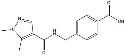 4-{[(1,5-dimethyl-1H-pyrazol-4-yl)formamido]methyl}benzoic acid Struktur