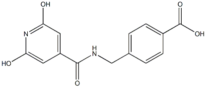 4-{[(2,6-dihydroxyisonicotinoyl)amino]methyl}benzoic acid Struktur