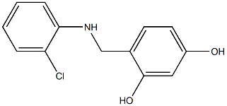 4-{[(2-chlorophenyl)amino]methyl}benzene-1,3-diol Struktur