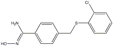 4-{[(2-chlorophenyl)sulfanyl]methyl}-N'-hydroxybenzene-1-carboximidamide Struktur