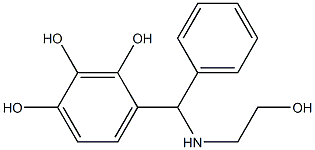 4-{[(2-hydroxyethyl)amino](phenyl)methyl}benzene-1,2,3-triol Struktur