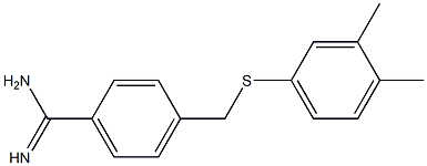 4-{[(3,4-dimethylphenyl)sulfanyl]methyl}benzene-1-carboximidamide Struktur