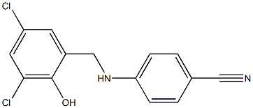 4-{[(3,5-dichloro-2-hydroxyphenyl)methyl]amino}benzonitrile Struktur