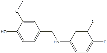 4-{[(3-chloro-4-fluorophenyl)amino]methyl}-2-methoxyphenol Struktur