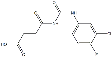 4-{[(3-chloro-4-fluorophenyl)carbamoyl]amino}-4-oxobutanoic acid Struktur