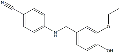 4-{[(3-ethoxy-4-hydroxyphenyl)methyl]amino}benzonitrile Struktur