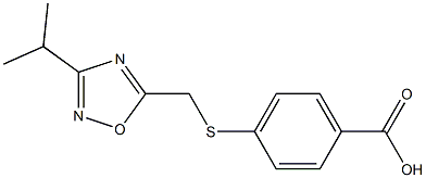 4-{[(3-isopropyl-1,2,4-oxadiazol-5-yl)methyl]thio}benzoic acid Struktur