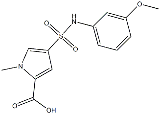 4-{[(3-methoxyphenyl)amino]sulfonyl}-1-methyl-1H-pyrrole-2-carboxylic acid Struktur