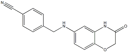 4-{[(3-oxo-3,4-dihydro-2H-1,4-benzoxazin-6-yl)amino]methyl}benzonitrile Struktur