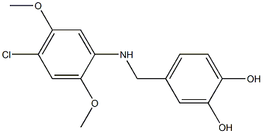 4-{[(4-chloro-2,5-dimethoxyphenyl)amino]methyl}benzene-1,2-diol Struktur