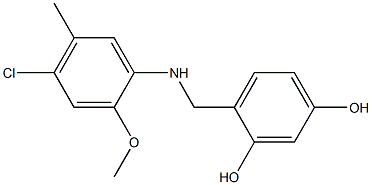 4-{[(4-chloro-2-methoxy-5-methylphenyl)amino]methyl}benzene-1,3-diol Struktur