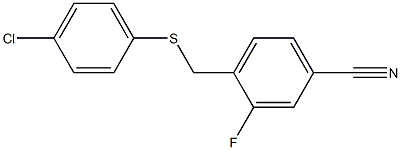 4-{[(4-chlorophenyl)sulfanyl]methyl}-3-fluorobenzonitrile Struktur