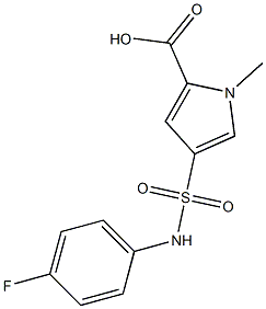 4-{[(4-fluorophenyl)amino]sulfonyl}-1-methyl-1H-pyrrole-2-carboxylic acid Struktur