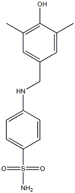 4-{[(4-hydroxy-3,5-dimethylphenyl)methyl]amino}benzene-1-sulfonamide Struktur