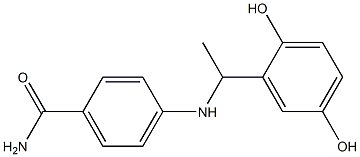 4-{[1-(2,5-dihydroxyphenyl)ethyl]amino}benzamide Struktur