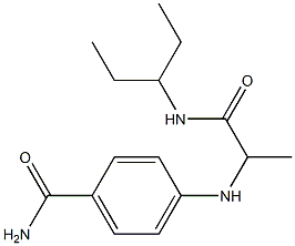 4-{[1-(pentan-3-ylcarbamoyl)ethyl]amino}benzamide Struktur