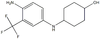 4-{[4-amino-3-(trifluoromethyl)phenyl]amino}cyclohexan-1-ol Struktur