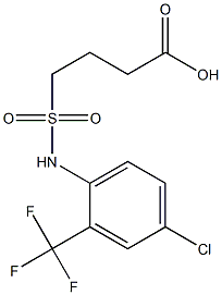 4-{[4-chloro-2-(trifluoromethyl)phenyl]sulfamoyl}butanoic acid Struktur