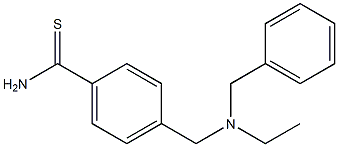 4-{[benzyl(ethyl)amino]methyl}benzene-1-carbothioamide Struktur