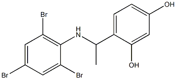 4-{1-[(2,4,6-tribromophenyl)amino]ethyl}benzene-1,3-diol Struktur