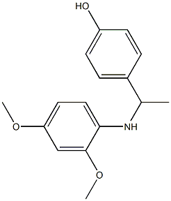 4-{1-[(2,4-dimethoxyphenyl)amino]ethyl}phenol Struktur