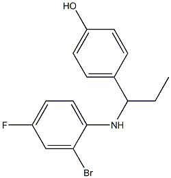 4-{1-[(2-bromo-4-fluorophenyl)amino]propyl}phenol Struktur