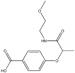 4-{1-[(2-methoxyethyl)carbamoyl]ethoxy}benzoic acid Struktur