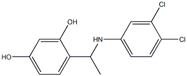 4-{1-[(3,4-dichlorophenyl)amino]ethyl}benzene-1,3-diol Struktur