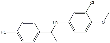 4-{1-[(3-chloro-4-methoxyphenyl)amino]ethyl}phenol Struktur