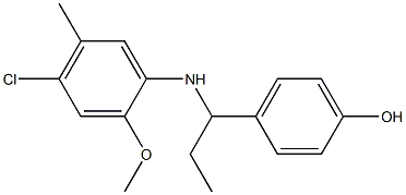 4-{1-[(4-chloro-2-methoxy-5-methylphenyl)amino]propyl}phenol Struktur