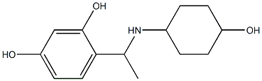 4-{1-[(4-hydroxycyclohexyl)amino]ethyl}benzene-1,3-diol Struktur