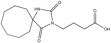 4-{2,4-dioxo-1,3-diazaspiro[4.7]dodecan-3-yl}butanoic acid Struktur