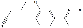 4-{3-[(1E)-N-hydroxyethanimidoyl]phenoxy}butanenitrile Struktur