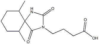 4-{6,10-dimethyl-2,4-dioxo-1,3-diazaspiro[4.5]decan-3-yl}butanoic acid Struktur