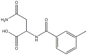 4-amino-2-[(3-methylbenzoyl)amino]-4-oxobutanoic acid Struktur