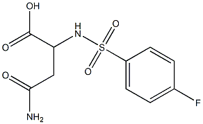 4-amino-2-{[(4-fluorophenyl)sulfonyl]amino}-4-oxobutanoic acid Struktur