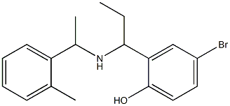 4-bromo-2-(1-{[1-(2-methylphenyl)ethyl]amino}propyl)phenol Struktur