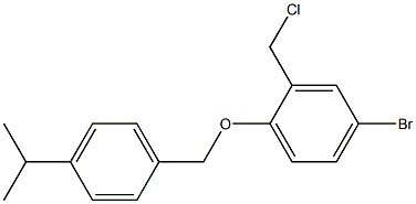 4-bromo-2-(chloromethyl)-1-{[4-(propan-2-yl)phenyl]methoxy}benzene Struktur