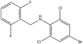 4-bromo-2,6-dichloro-N-[(2,6-difluorophenyl)methyl]aniline Struktur