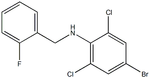 4-bromo-2,6-dichloro-N-[(2-fluorophenyl)methyl]aniline Struktur