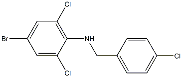 4-bromo-2,6-dichloro-N-[(4-chlorophenyl)methyl]aniline Struktur