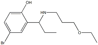 4-bromo-2-{1-[(3-ethoxypropyl)amino]propyl}phenol Struktur