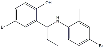 4-bromo-2-{1-[(4-bromo-2-methylphenyl)amino]propyl}phenol Struktur