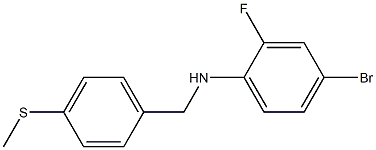 4-bromo-2-fluoro-N-{[4-(methylsulfanyl)phenyl]methyl}aniline Struktur