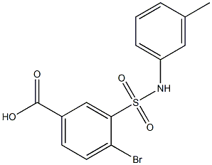 4-bromo-3-[(3-methylphenyl)sulfamoyl]benzoic acid Struktur