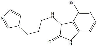 4-bromo-3-{[3-(1H-imidazol-1-yl)propyl]amino}-2,3-dihydro-1H-indol-2-one Struktur