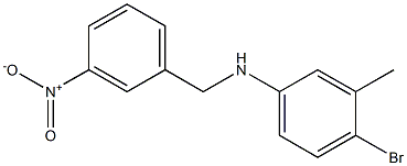 4-bromo-3-methyl-N-[(3-nitrophenyl)methyl]aniline Struktur