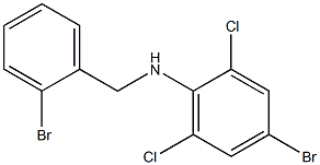 4-bromo-N-[(2-bromophenyl)methyl]-2,6-dichloroaniline Struktur